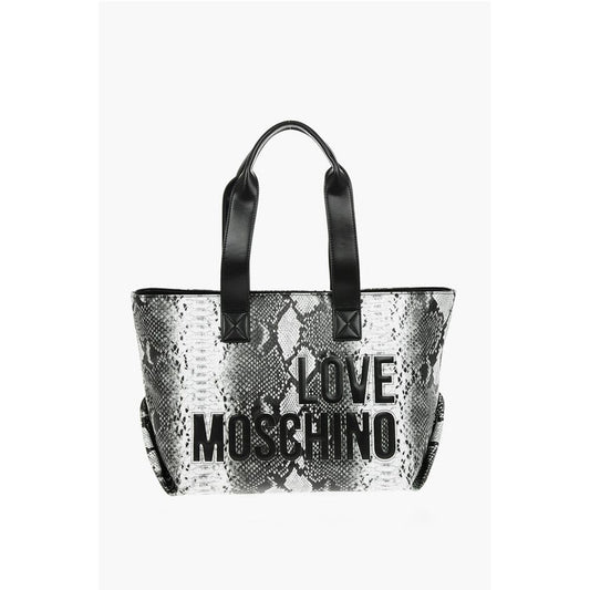 Moschino Schwarze und weiße Polyethylen-Umhängetasche