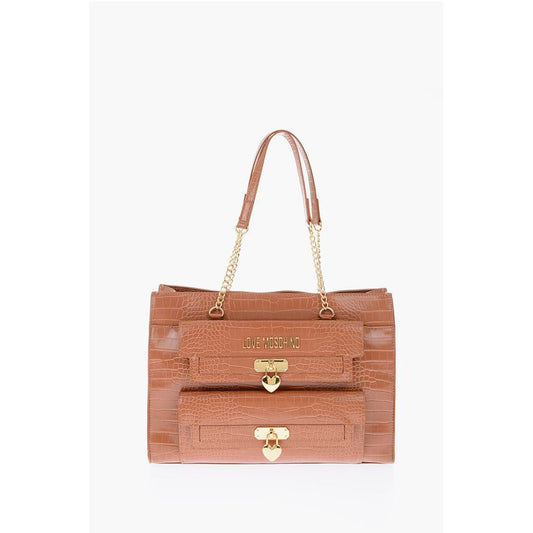Moschino Braune Polyurethan-Umhängetasche