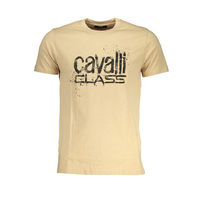 Cavalli Class T-Shirt aus beiger Baumwolle