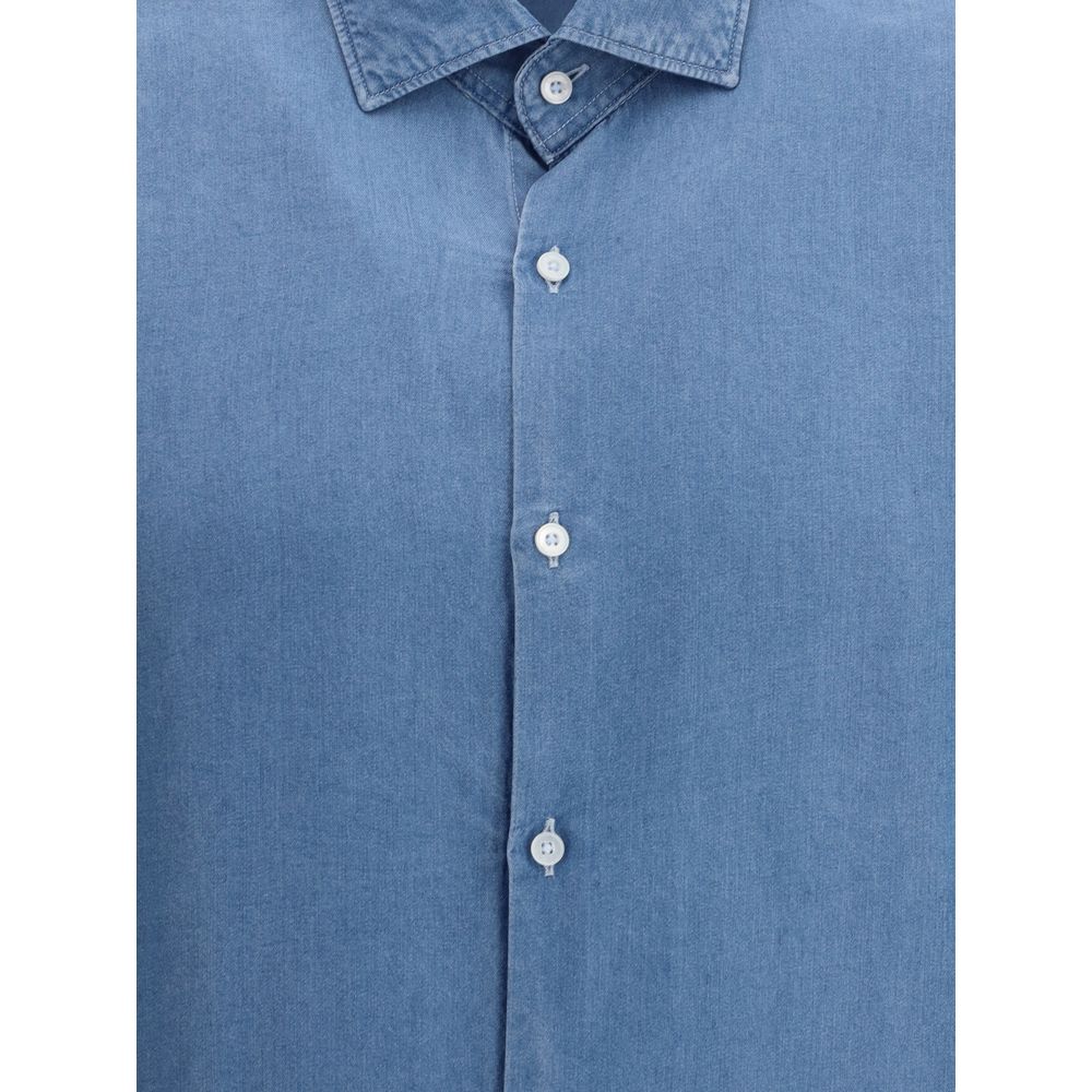 Brooksfield Hemd mit Denim-Effekt