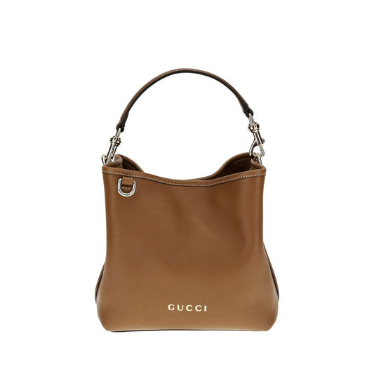 Gucci GG Emblem Leder Bucket Bag