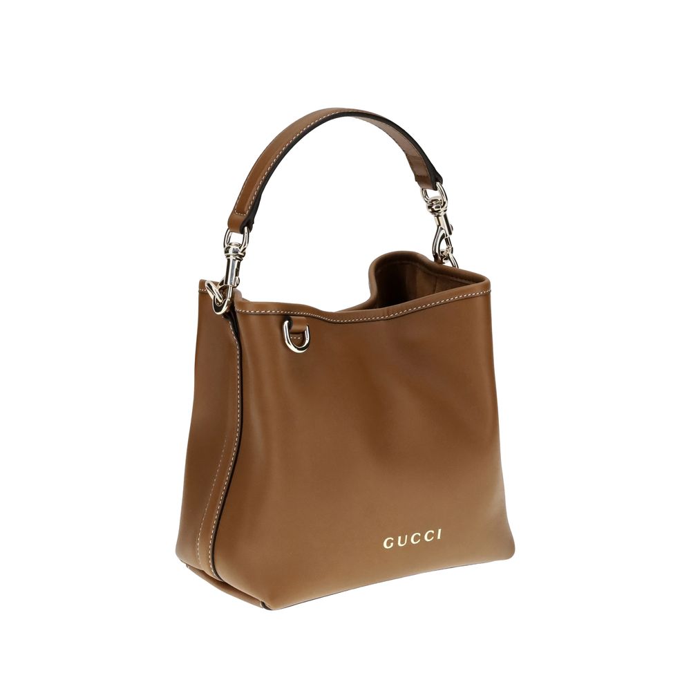 Gucci GG Emblem Leder Bucket Bag