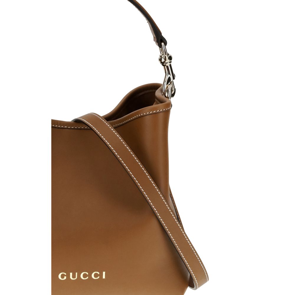 Gucci GG Emblem Leder Bucket Bag