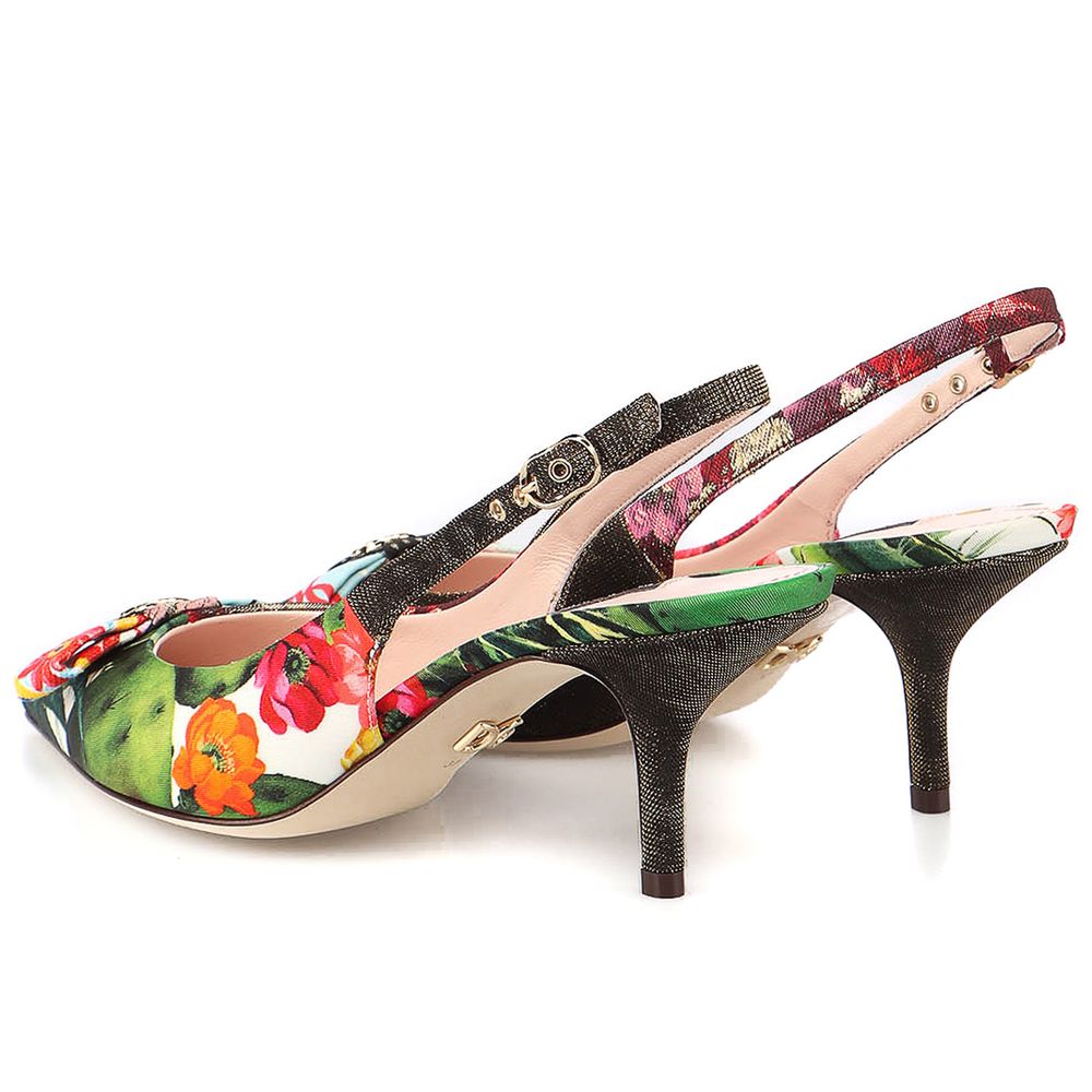 Dolce & Gabbana Mehrfarbige Polyester-Sandale