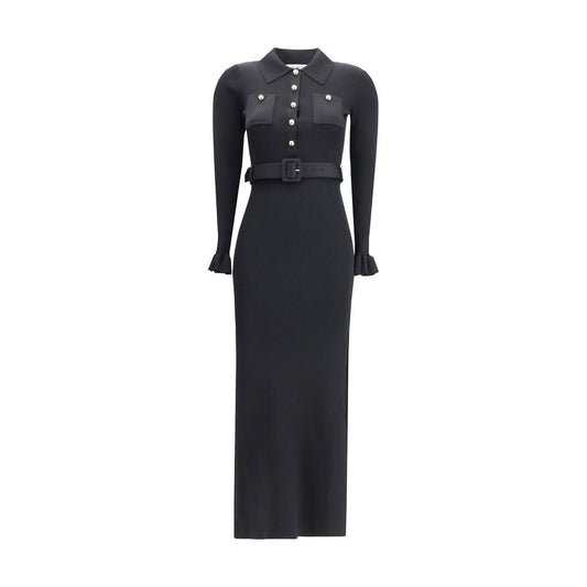 Self-Portrait Langes geripptes Kleid